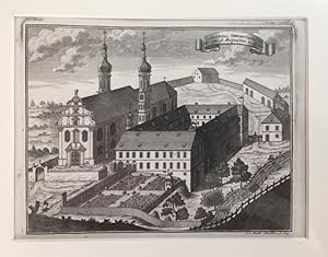 Bild des Verkufers fr Conventus Uttenwilanus Ord. Erem. S. Augustini in Suevia".' - Ansicht der Klosteranlage aus halber Vogelschau : oben rechts Titelkartusche. zum Verkauf von Antiquariat an der Stiftskirche