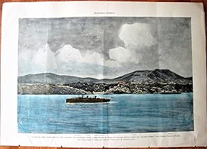 Antique Print. Guarding the Entrance to the Harbor of Santiago, June 3, 1898