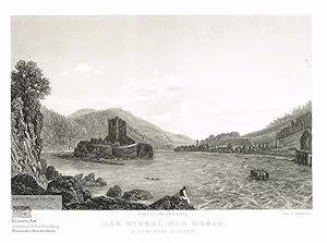 Seller image for Der Wirbel der Donau. Mit der Ruine Hausstein. Stahlstich von Benjamin nach Ender um 1850 for sale by historicArt Antiquariat & Kunsthandlung