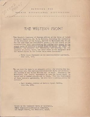 Imagen del vendedor de The Western Front: Material for Branch Educational Discussions a la venta por Le Bookiniste, ABAA-ILAB-IOBA