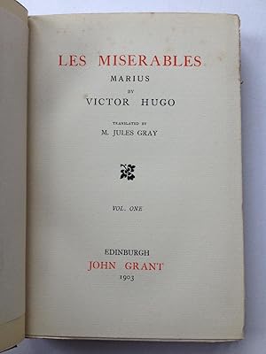 Seller image for Les Miserables Volume III. Marius Volume I. for sale by Book Souk