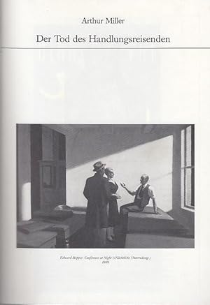 Seller image for Der Tod des Handlungsreisenden. Zwei Akte und ein Requiem. Deutsch von Katrin Janecke. Spielzeit 1985 / 1986. Inszenierung : Gerhard Klingenberg. Bhnenbild : Gerhard Jax. Musik : Peter Fischer. Dramaturgie : Klaus Andre. Kostme : Gisela Storch. Darsteller : Horst Bollmann/Anje Weisgerber/Rdiger Kirschstein/Alexander Waechter/Carl Raddatz u.a. for sale by Antiquariat Carl Wegner