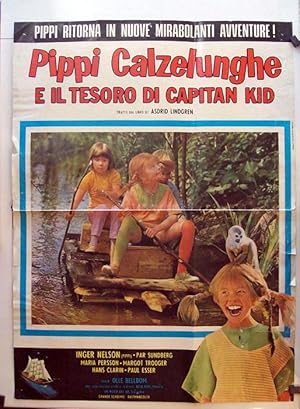 Immagine del venditore per PIPPI CALZELUNGHE E IL TESORO DI CAPITAN - Dir: OLLE BELLBOMCast: INGER NELSONPAR SUNDBERGMARIA PERSSONITALIAFB. 18 x 26 INCHES. 46 x 67 CM.PLEASE CHECK THE PICTURE FOR CONDITION venduto da ORIGINAL LOBBY CARD