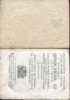 ESPRESSIONE FUNEBRE NELLE SOLENNE ESEQUIE FATTE ALLA SANTITA' DI INNOCENZO XI, pontefice massimo,...