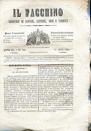 IL FACCHINO, giornale di scienze, lettere, artii e varietà, 1842 numero 18 del 30 aprile 1842., P...