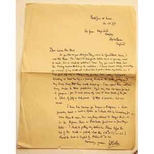 Letter from Hilaire Belloc to Countess Pecci Blunt from Portofino