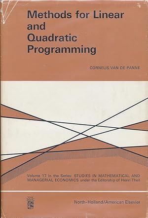 Seller image for Methods for Linear and Quadratic Programming (Stud. in Math. & Mgrl. Econ.) for sale by R. Rivers Books