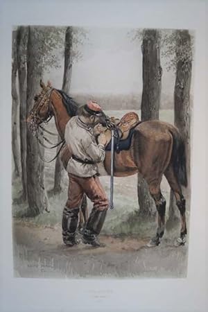 Cuirassier. Original Fotogravur von Eduard Detailler. 1886.