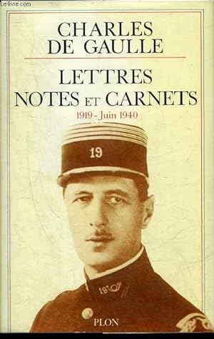 Bild des Verkufers fr LETTRES NOTES ET CARNETS 1919 - JUIN 1940. zum Verkauf von Le-Livre