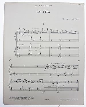 Imagen del vendedor de Partita, pour deux pianos. a la venta por Veery Books