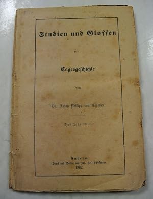 Imagen del vendedor de Studien und Glossen zur Tagesgeschihte. Das Jahr 1861. a la venta por Antiquariat Bookfarm