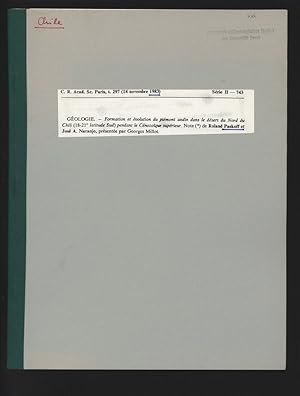 Imagen del vendedor de Geologie - Formation et volution du pimont andin dans le dsert du Nord du Chili (18-21 latitude Sud) pendant le Cnozoque suprieur. a la venta por Antiquariat Bookfarm