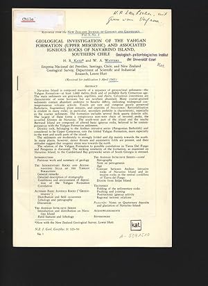 Immagine del venditore per Geological Investigation of the Yahgan Formation (Upper Mesozoic) and Associated Igneous Rocks of Navarino Island, Soutern Chile. Reprinted from the New Zealand Journal of Geology and Geophysics, Vol. 9, No. 3. venduto da Antiquariat Bookfarm