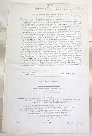 Trustee Savings Banks. Return To An Order Of The Honourable The House Of Commons, Dated 8 July 19...