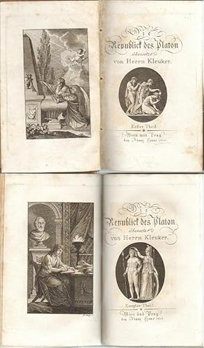 Bild des Verkufers fr Die Republick des Platon, bersetzt von Herrn Kleuker. 2 Teile in einem Band. zum Verkauf von Antiquariat A. Suelzen