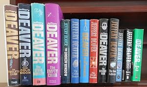 Seller image for 13 JEFFERY DEAVER NOVELS: THE TWELFTH CARD; THE COLD MOON; THE STONE MONKEY; THE EMPTY CHAIR; THE BROKEN WINDOW; THE COFFIN DANCER; THE BONE COLLECTOR; THE BLUE NOWHERE; THE DEVIL'S TEARDROP; SPEAKING IN TONGUES; PRAYING FOR SLEEP; A MAIDEN'S GRAVE for sale by Tobo Books