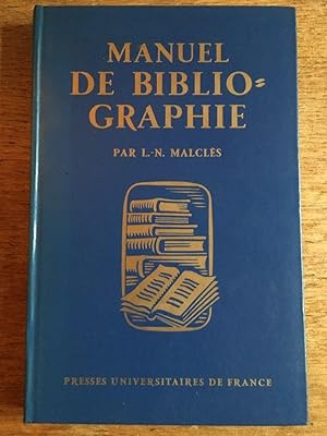 Image du vendeur pour Manuel de bibliographie mis en vente par Librairie des Possibles