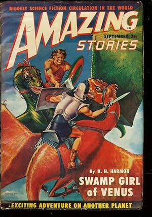 Amazing Stories Pulp September 1949- Swamp Girl of Venus- Dragon cover