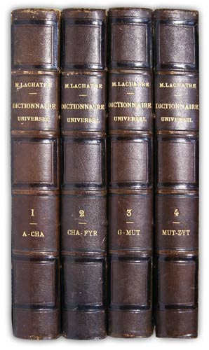 Bild des Verkufers fr Nouveau dictionnaire universel. En 4 volumes. zum Verkauf von Harteveld Rare Books Ltd.
