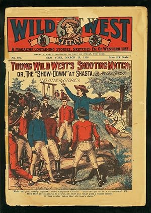 WILD WEST WEEKLY #806 3/29/18-SHOW DOWN AT SHASTA-CARD COVER-DIME NOVEL PULP FR