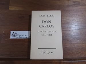 Bild des Verkufers fr Don Carlos, Infant von Spanien : e. dramat. Gedicht. Reclams Universal-Bibliothek ; Nr. 38 zum Verkauf von Antiquariat im Kaiserviertel | Wimbauer Buchversand