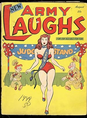 ARMY LAUGHS AUG 1949-JOKES-CARTOONS-MILITARY HUMOR G/VG