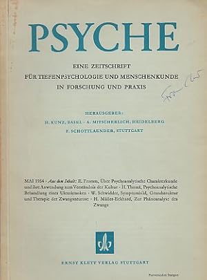 Imagen del vendedor de Psyche. VIII. Jg.; 2.Heft; Mai 1954. Eine Zeitschrift f. Tiefenpsychologie und Menschenkunde in Forschung und Praxis. a la venta por Fundus-Online GbR Borkert Schwarz Zerfa