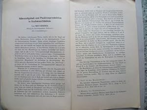 Bild des Verkufers fr Nhrstoffgehalt und Planktonproduktion in Hochmoorbnken. Von Fritz Gessner (Biologische Forschungsstation Hiddensee). zum Verkauf von Ostritzer Antiquariat