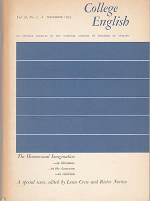 Seller image for College English: The Homosexual Imagination (V36, No. 3, Nov 1974) for sale by Whitledge Books