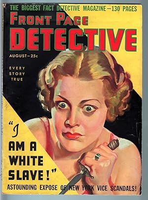 FRONT PAGE DETECTIVE PULP-AUG 1936 #1-MYSTERY-CRIME-VICE-DISMEMBERMENT-T VG/FN