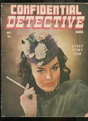 CONFIDENTIAL DETECTIVE-1945-JULY-GOOD GIRL ART/SMOKES CIGARETTE CVR VG