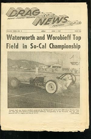 DRAG NEWS 1957 JUN 1-WATERWORTH-WOROBIEFF-SO-CAL CHAMP G