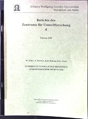 Image du vendeur pour Numerische Modelle der Deposition Atmosphrischer Spurengase Berichte des Zentrums fr Umweltforschung 4 mis en vente par books4less (Versandantiquariat Petra Gros GmbH & Co. KG)