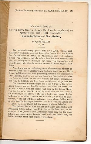 Verzeichnis der von Herrn Major a. D. von Mechow in Angola und am Quango-Strom 1878-1881 gesammel...