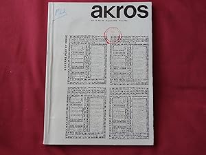 Seller image for AKROS Vol 13 No.38 August 1978 for sale by Douglas Books