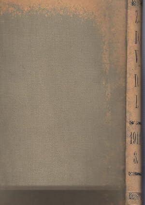 Seller image for Zeitschrift des Vereines Deutscher Ingenieure. Band 55, 1911. Enthalten sind die Nr. 17, vom 29. April 1911 - Nr. 25 vom 24. Juni 1911. (Rckentitel Z.D.V.D.I. 1911, 3.) Beispiele aus dem Inhalt: Knoblauch und Mollier: Spezifische Wrme cp des berhitzen Wasserdampfes / Litz: Kurvenbewegliche Transportlokomotive nach Klien-Lindner / Beran: Schwimmkran fr zweimal 120 t Last / Metzeltin: Die Lokomotive auf der Weltausstellung in Brssel 1910 / K. Heilmann: Die Wrmeausnutzung der heutigen Kolbendampfmaschine / H.Wettich - Die Durchbildung der Bohrlochpumpe mit bewegten Maschinenteilen unter Tage (2.Teil, Schluss). for sale by Antiquariat Carl Wegner