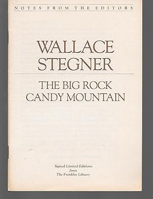 Seller image for Notes From The Editors Limited Editions From The Franklin Library ( The Big Rock Candy Mountain ) ( This Is The Booklet That Was Included With The Original Edition ) for sale by Thomas Savage, Bookseller