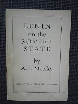 Imagen del vendedor de Lenin on the Soviet State a la venta por Cragsmoor Books