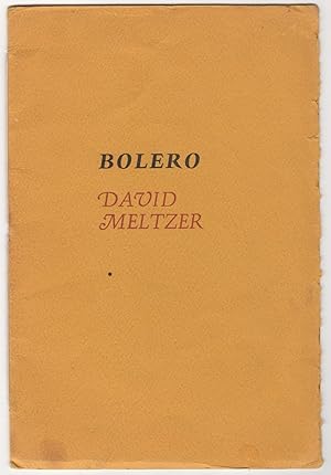 Bild des Verkufers fr Bolero : A Selection from Asaph, a Work-in-Progress (SIGNED) zum Verkauf von Philip Smith, Bookseller