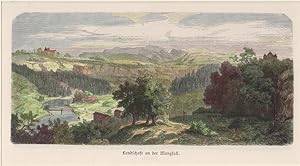 Bild des Verkufers fr Orig. kolorierter Holzstich - Bayern - Landschaft an der Mangfall. zum Verkauf von Allguer Online Antiquariat