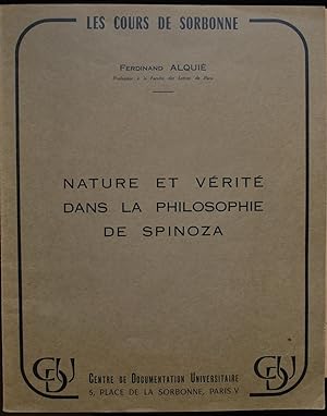 Nature et vérité dans la philosophie de Spinoza.
