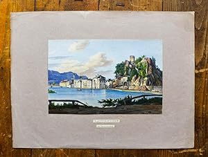 Seller image for Kolorierte Lithographie-Ansicht von Podesta. Rattenberg im Unterinnthal. for sale by Antiquariat Thomas Rezek