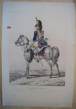 Militaria. Cuirassier Francais. Original Kupferstich von Vernet.