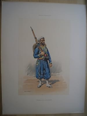 Armée Francaise. Tirailleur Algerien. Original Farblithographie von Eug. Titeux.