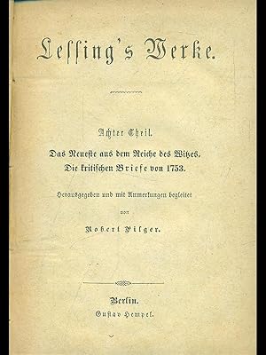 Bild des Verkufers fr Lessing's werke v. 8-10 zum Verkauf von Librodifaccia