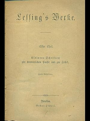 Bild des Verkufers fr Lessing's werke v. 11/2 zum Verkauf von Librodifaccia