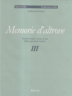 Imagen del vendedor de Memorie d'altrove III a la venta por Librodifaccia