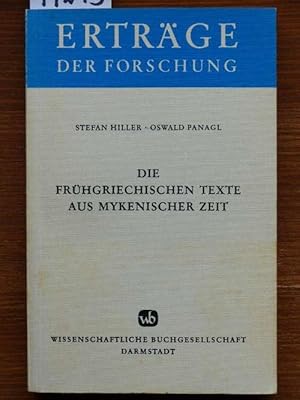 Imagen del vendedor de Die frhgriechischen Texte aus mykenischer Zeit. Zur Erforschung der Linear B-Tafeln. a la venta por Michael Fehlauer - Antiquariat