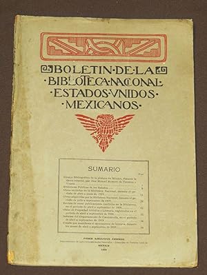 Imagen del vendedor de Boletn De La Biblioteca Nacional De Mxico. Tomo XII, Nm. 7. Abril-Septiembre de 1919 a la venta por Librera Urbe