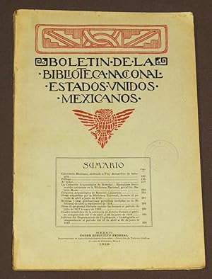 Boletín De La Biblioteca Nacional De México. Tomo XII, Núm. 5. Abril-Septiembre de 1918